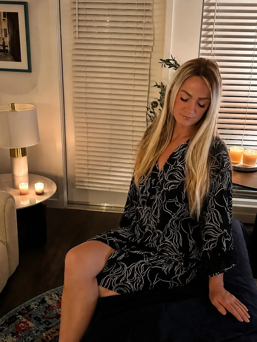 Whitney after a personalized massage session